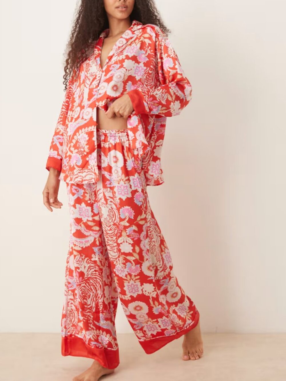 Free People Dreamy Days Printed Pajama Set – Medium – NWOT - Tiger Print